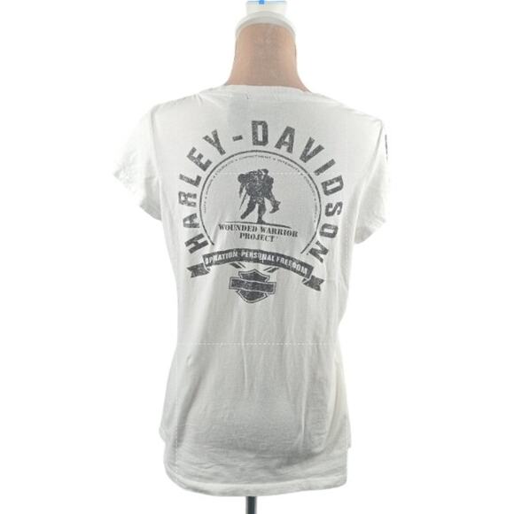 Harley Davidson Women's Tee Wounded Warrior White Size Large - Picture 3 of 9